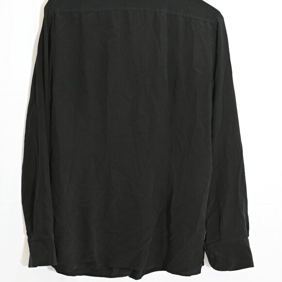 Gucci Black 100% Silk Shirt with Subtle GG Embroidery Very Good Condition - Picture 6 of 12